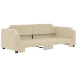 vidaXL Pat de zi cu extensie, crem, 80x200 cm, textil vidaXL Pat de zi cu extensie, crem, 80x200 cm, textil