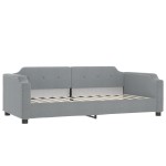 vidaXL Pat de zi cu extensie, gri deschis, 90x200 cm, textil