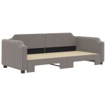 vidaXL Pat de zi cu extensie, gri taupe, 90x200 cm, textil vidaXL Pat de zi cu extensie, gri taupe, 90x200 cm, textil