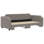 vidaXL Pat de zi cu extensie, gri taupe, 100x200 cm, textil vidaXL Pat de zi cu extensie, gri taupe, 100x200 cm, textil