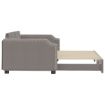 vidaXL Pat de zi cu extensie, gri taupe, 100x200 cm, textil vidaXL Pat de zi cu extensie, gri taupe, 100x200 cm, textil