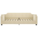vidaXL Pat de zi cu extensie, crem, 100x200 cm, textil