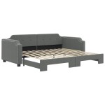 vidaXL Pat de zi cu extensie, gri închis, 90x190 cm, textil vidaXL Pat de zi cu extensie, gri închis, 90x190 cm, textil