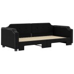 vidaXL Pat de zi cu extensie, negru, 90x190 cm, textil vidaXL Pat de zi cu extensie, negru, 90x190 cm, textil