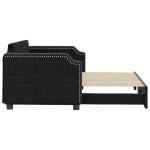 vidaXL Pat de zi cu extensie, negru, 90x190 cm, textil vidaXL Pat de zi cu extensie, negru, 90x190 cm, textil