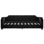 vidaXL Pat de zi cu extensie, negru, 90x190 cm, textil vidaXL Pat de zi cu extensie, negru, 90x190 cm, textil