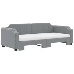 vidaXL Pat de zi cu extensie și saltele, gri deschis, 80x200 cm textil vidaXL Pat de zi cu extensie și saltele, gri deschis, 80x200 cm textil