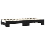 vidaXL Pat de zi cu extensie și saltele, negru, 80x200 cm, textil