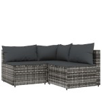 vidaXL Set mobilier de grădină cu perne, 4 piese, gri, poliratan vidaXL Set mobilier de grădină cu perne, 4 piese, gri, poliratan