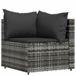 vidaXL Set mobilier de grădină cu perne, 4 piese, gri, poliratan vidaXL Set mobilier de grădină cu perne, 4 piese, gri, poliratan