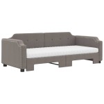 vidaXL Pat de zi cu extensie și saltele, gri taupe, 80x200 cm, textil