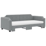 vidaXL Pat de zi cu extensie și saltele, gri deschis 90x200 cm textil