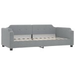 vidaXL Pat de zi cu extensie și saltele, gri deschis 90x200 cm textil
