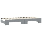 vidaXL Pat de zi cu extensie și saltele, gri deschis 90x200 cm textil