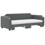 vidaXL Pat de zi cu extensie și saltele, gri închis, 90x200 cm, textil