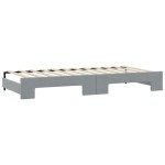 vidaXL Pat de zi cu extensie și saltele, gri deschis 100x200 cm textil