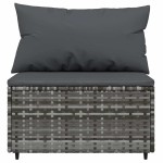 vidaXL Set mobilier de grădină cu perne, 3 piese, gri, poliratan vidaXL Set mobilier de grădină cu perne, 3 piese, gri, poliratan