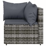 vidaXL Set mobilier de grădină cu perne, 3 piese, gri, poliratan vidaXL Set mobilier de grădină cu perne, 3 piese, gri, poliratan