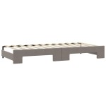 vidaXL Pat de zi cu extensie și saltele, gri taupe, 100x200 cm, textil vidaXL Pat de zi cu extensie și saltele, gri taupe, 100x200 cm, textil