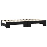 vidaXL Pat de zi cu extensie și saltele, negru, 90x190 cm, textil