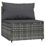 vidaXL Set mobilier de grădină cu perne, 4 piese, gri, poliratan vidaXL Set mobilier de grădină cu perne, 4 piese, gri, poliratan
