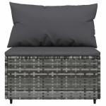 vidaXL Set mobilier de grădină cu perne, 4 piese, gri, poliratan vidaXL Set mobilier de grădină cu perne, 4 piese, gri, poliratan