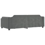 vidaXL Pat de zi cu extensie și sertare, gri închis, 90x200 cm textil
