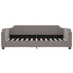 vidaXL Pat de zi cu extensie și sertare, gri taupe, 90x200 cm, textil