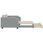 vidaXL Pat de zi cu extensie și sertare, gri deschis 100x200 cm textil vidaXL Pat de zi cu extensie și sertare, gri deschis 100x200 cm textil