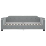 vidaXL Pat de zi cu extensie și sertare, gri deschis, 90x190cm, textil