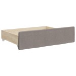 vidaXL Pat de zi cu extensie și sertare, gri taupe, 100x200 cm, textil