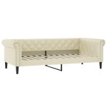 vidaXL Pat de zi cu saltea, crem, 90x200 cm, piele ecologică