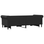 vidaXL Pat de zi cu extensie, negru, 90x200 cm, piele ecologică vidaXL Pat de zi cu extensie, negru, 90x200 cm, piele ecologică