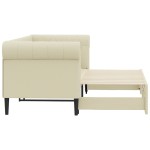 vidaXL Pat de zi cu extensie, crem, 90x200 cm, piele ecologică vidaXL Pat de zi cu extensie, crem, 90x200 cm, piele ecologică