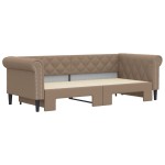 vidaXL Pat de zi cu extensie, cappuccino, 90x200 cm, piele ecologică