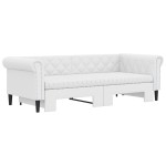 vidaXL Pat de zi cu extensie și saltele alb 90x200 cm piele ecologică vidaXL Pat de zi cu extensie și saltele alb 90x200 cm piele ecologică