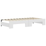 vidaXL Pat de zi cu extensie și saltele alb 90x200 cm piele ecologică vidaXL Pat de zi cu extensie și saltele alb 90x200 cm piele ecologică