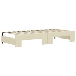 vidaXL Pat de zi cu extensie și saltele crem 90x200 cm piele ecologică vidaXL Pat de zi cu extensie și saltele crem 90x200 cm piele ecologică