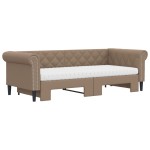 vidaXL Pat de zi cu extensie și saltele cappuccino 90x200 cm piele eco vidaXL Pat de zi cu extensie și saltele cappuccino 90x200 cm piele eco