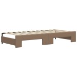 vidaXL Pat de zi cu extensie și saltele cappuccino 90x200 cm piele eco vidaXL Pat de zi cu extensie și saltele cappuccino 90x200 cm piele eco