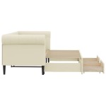 vidaXL Pat de zi cu extensie și sertare crem 90x200 cm piele ecologică vidaXL Pat de zi cu extensie și sertare crem 90x200 cm piele ecologică