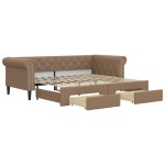 vidaXL Pat de zi cu extensie și sertare cappuccino 90x200 cm piele eco vidaXL Pat de zi cu extensie și sertare cappuccino 90x200 cm piele eco