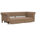 vidaXL Pat de zi cu extensie și sertare cappuccino 90x200 cm piele eco vidaXL Pat de zi cu extensie și sertare cappuccino 90x200 cm piele eco