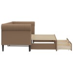 vidaXL Pat de zi cu extensie și sertare cappuccino 90x200 cm piele eco vidaXL Pat de zi cu extensie și sertare cappuccino 90x200 cm piele eco