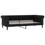 vidaXL Pat de zi cu extensie și sertare negru 90x200cm piele ecologică