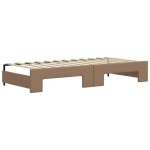 vidaXL Pat de zi cu extensie și sertare cappuccino 90x200 cm piele eco