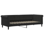 vidaXL Pat de zi cu saltea, negru, 80x200 cm, catifea