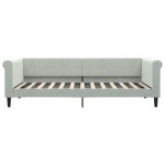 vidaXL Pat de zi cu saltea, gri deschis, 90x200 cm, catifea