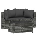 vidaXL Set mobilier de grădină cu perne, 3 piese, gri, poliratan vidaXL Set mobilier de grădină cu perne, 3 piese, gri, poliratan