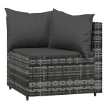 vidaXL Set mobilier de grădină cu perne, 3 piese, gri, poliratan vidaXL Set mobilier de grădină cu perne, 3 piese, gri, poliratan